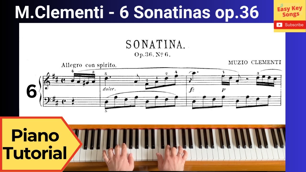 Clementi Sonatina op.36 No.6, in G Major. Piano Tutorial, Videoscore, Al Swegen