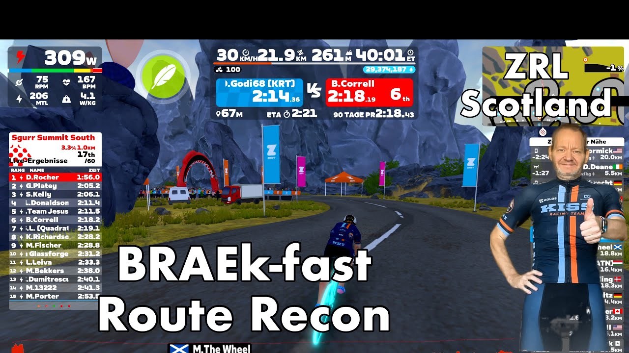 Route Race Recon - Zwift ZRL Scotland BRAEk-fast Crits and Grits Race 6