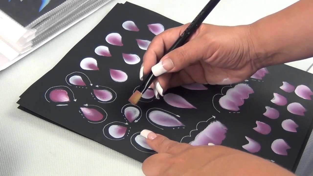 Como pintar flores pinceladas (2/4)