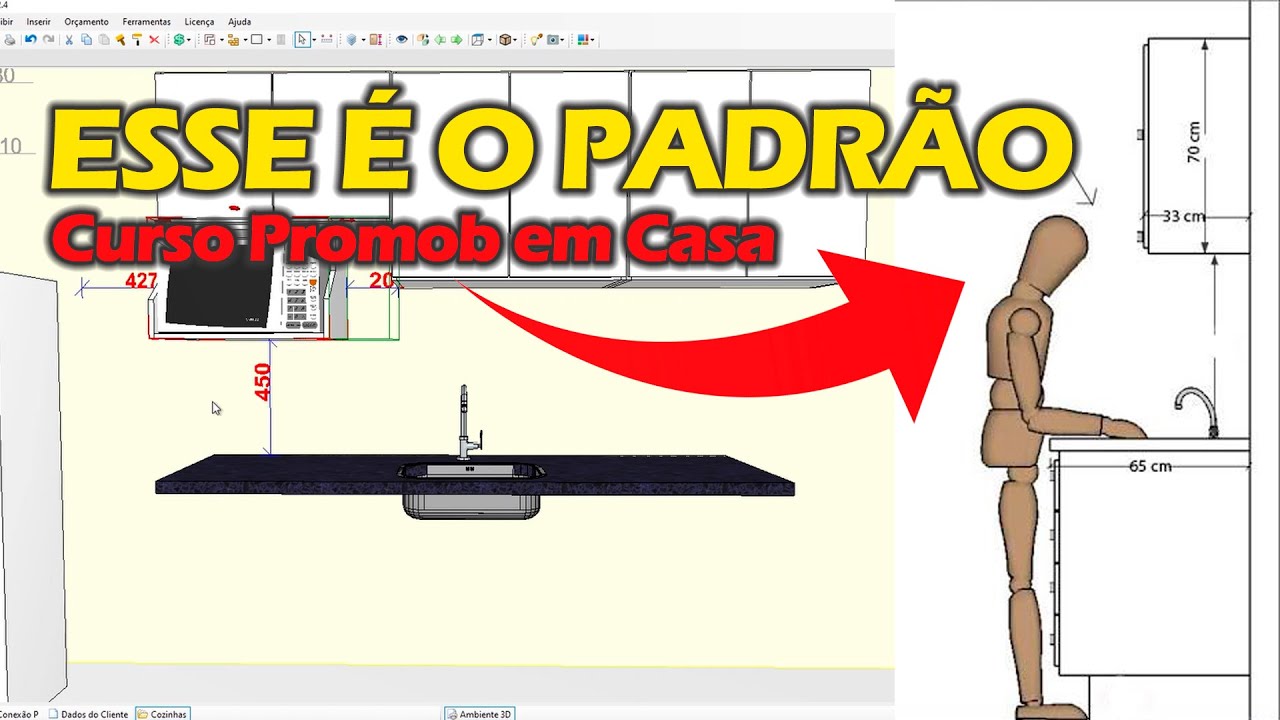 ALTURA PADRÃO ARMÁRIO SUPERIOR [AÉREO]  Medidas Certa: Curso Promob em Casa