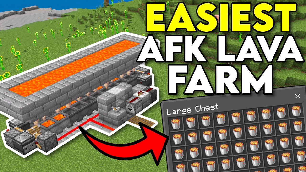 BEST AFK Lava Farm Minecraft Bedrock 1.20