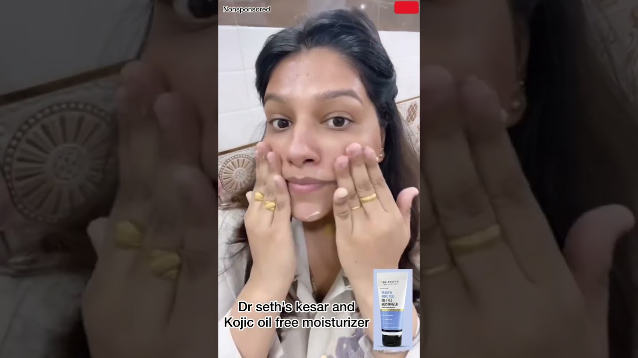 Dr seth's kesar and kojic oil free moisturizer review #nonsponsored #drseths #moisturizer