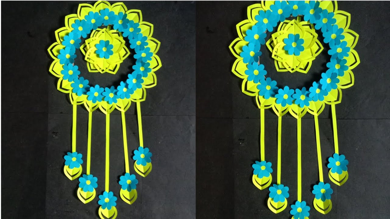 Beautiful paper wall hanging ideas//how to create paper flower wall decor//paper se wall hanging 