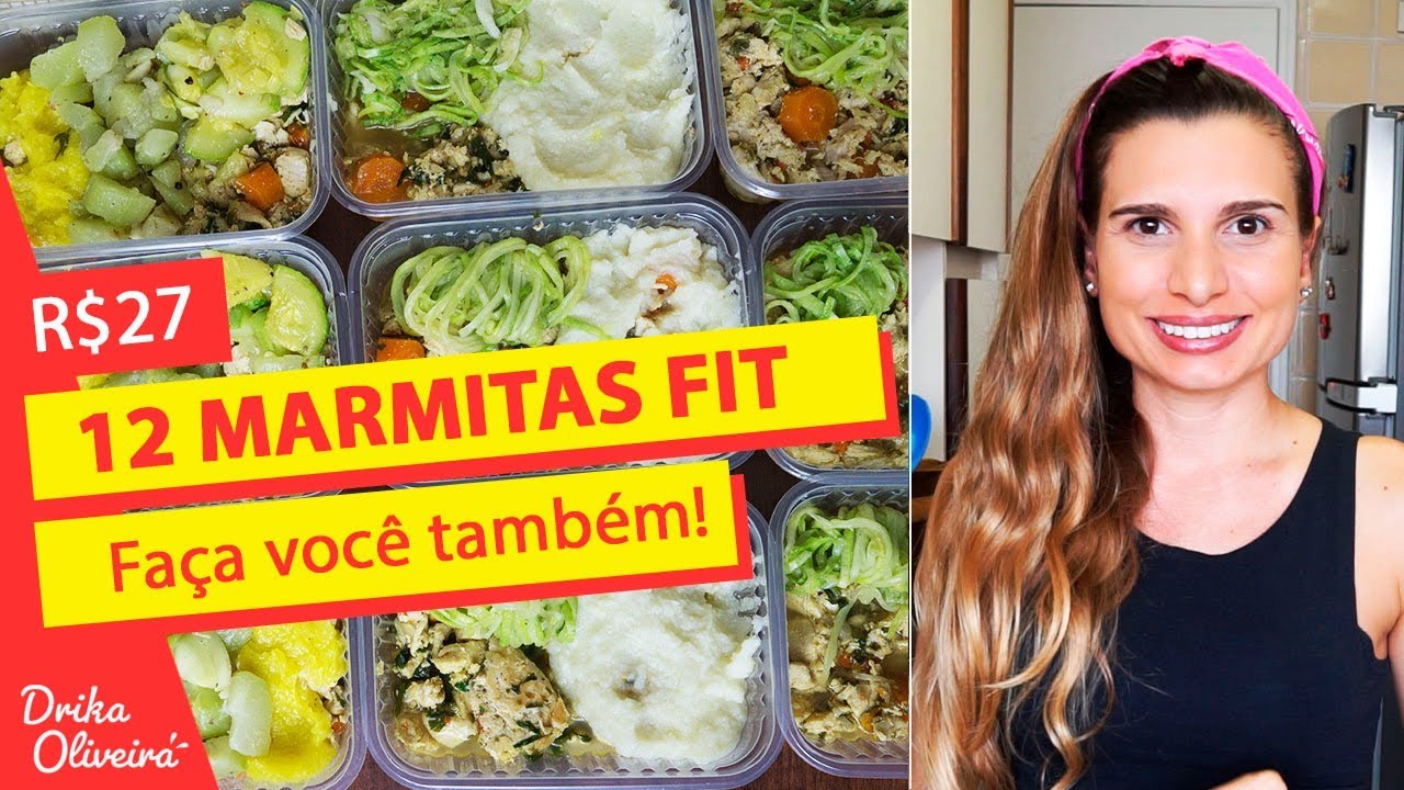 R$ 27- 12 REFEIÇÕES FIT / MARMITA FITNESS SAUDÁVEL E BARATA - Receita fit:PICADINHO DE FRANGO#EP. 15