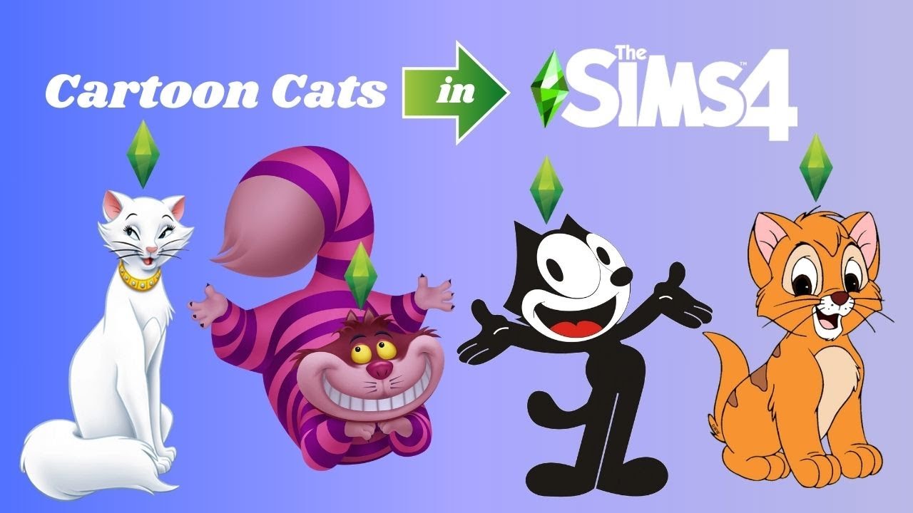 Cartoon Cats in The Sims 4