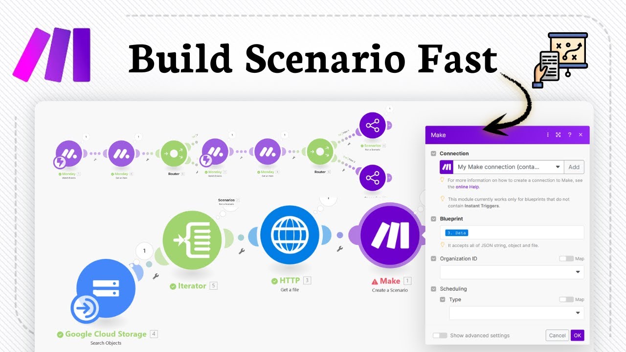 How to CREATE a Scenario in Make.com (Simple Workflow Steps)