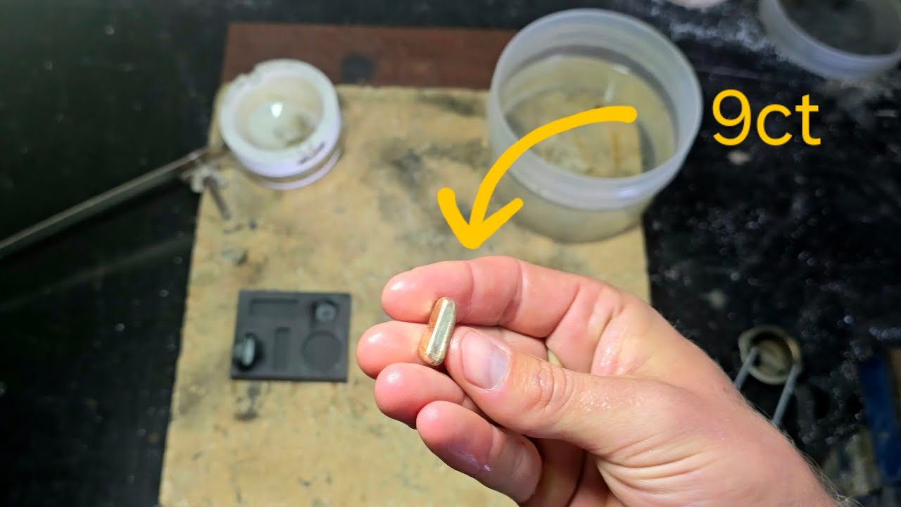 How to Melt old jewelry into mini gold bar!