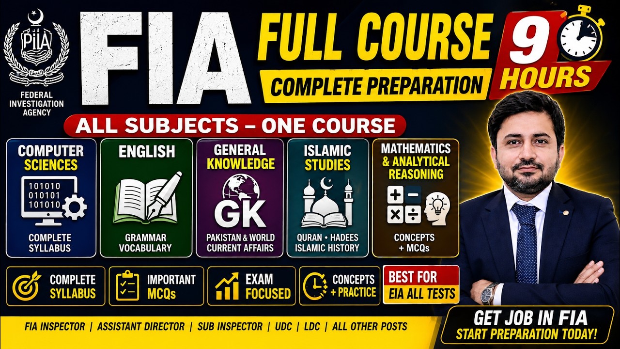 FIA test Preparation | Assistant, Inspector, AD, SI, UDC, LDC | Computer, English, GK & Math