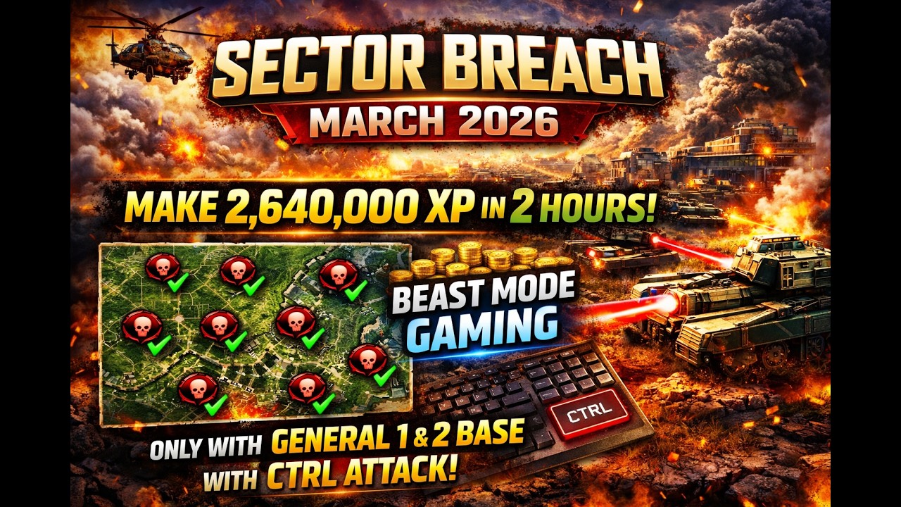 WAR COMMANDER SECTOR BREACH &ndash; 2.64M XP IN 2 HOURS | RUBI MODE- Gen 1 & 2 Beast Strategy (March 2026)
