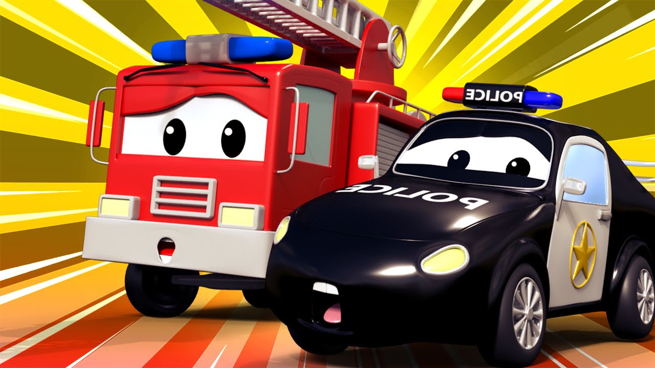 Auto patrouille 🚓  Jerry heeft de wielen gestolen  🚒 Autostad 🚓 brandweer cartoon voor kinderen