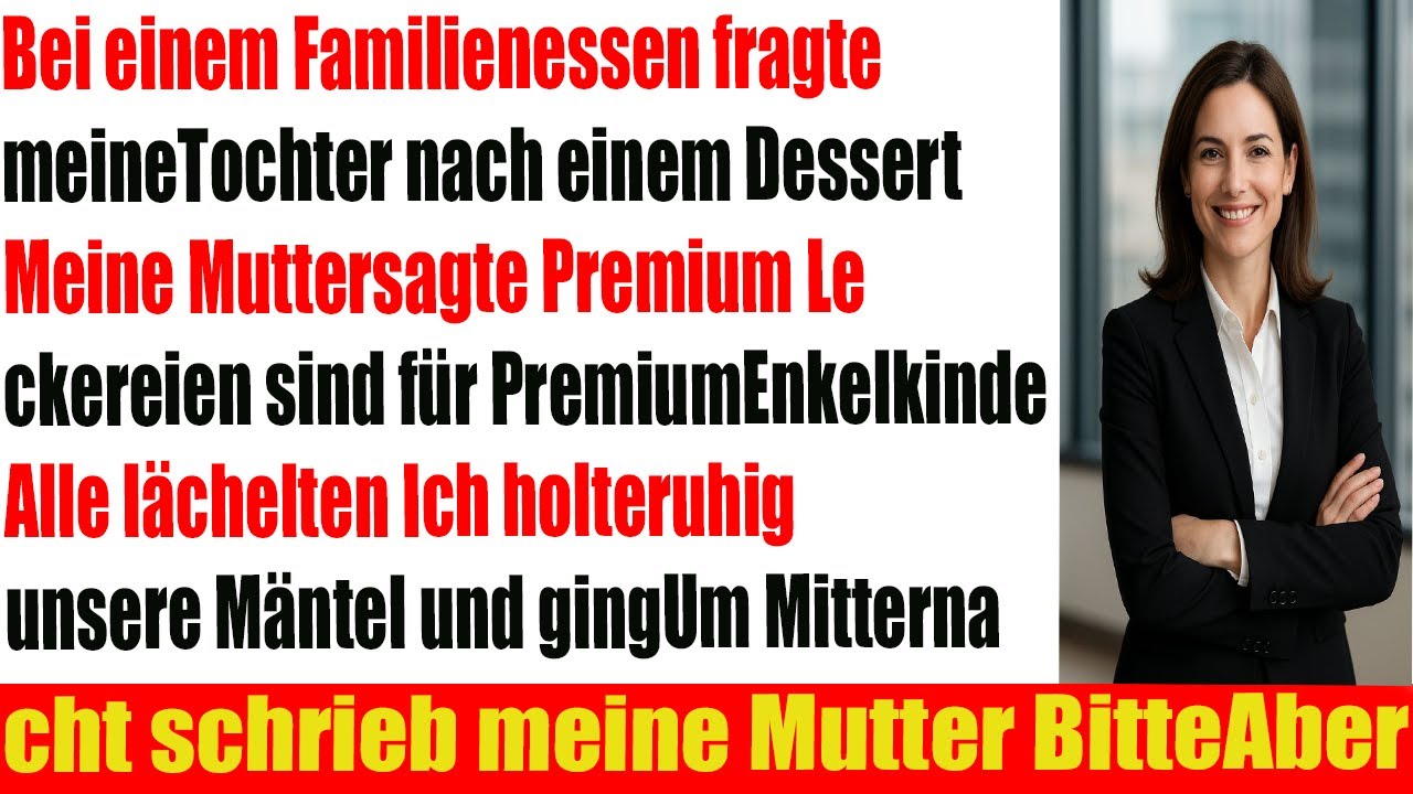 Mama gab meiner Tochter kein Dessert Nur Premium Enkel bekommen Premium Leckereien