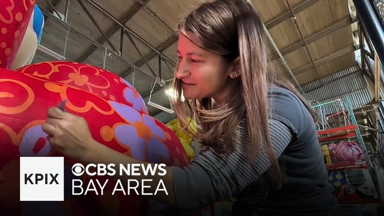 Artist adds finishing touches to floats for SF Chinese New Year Parade