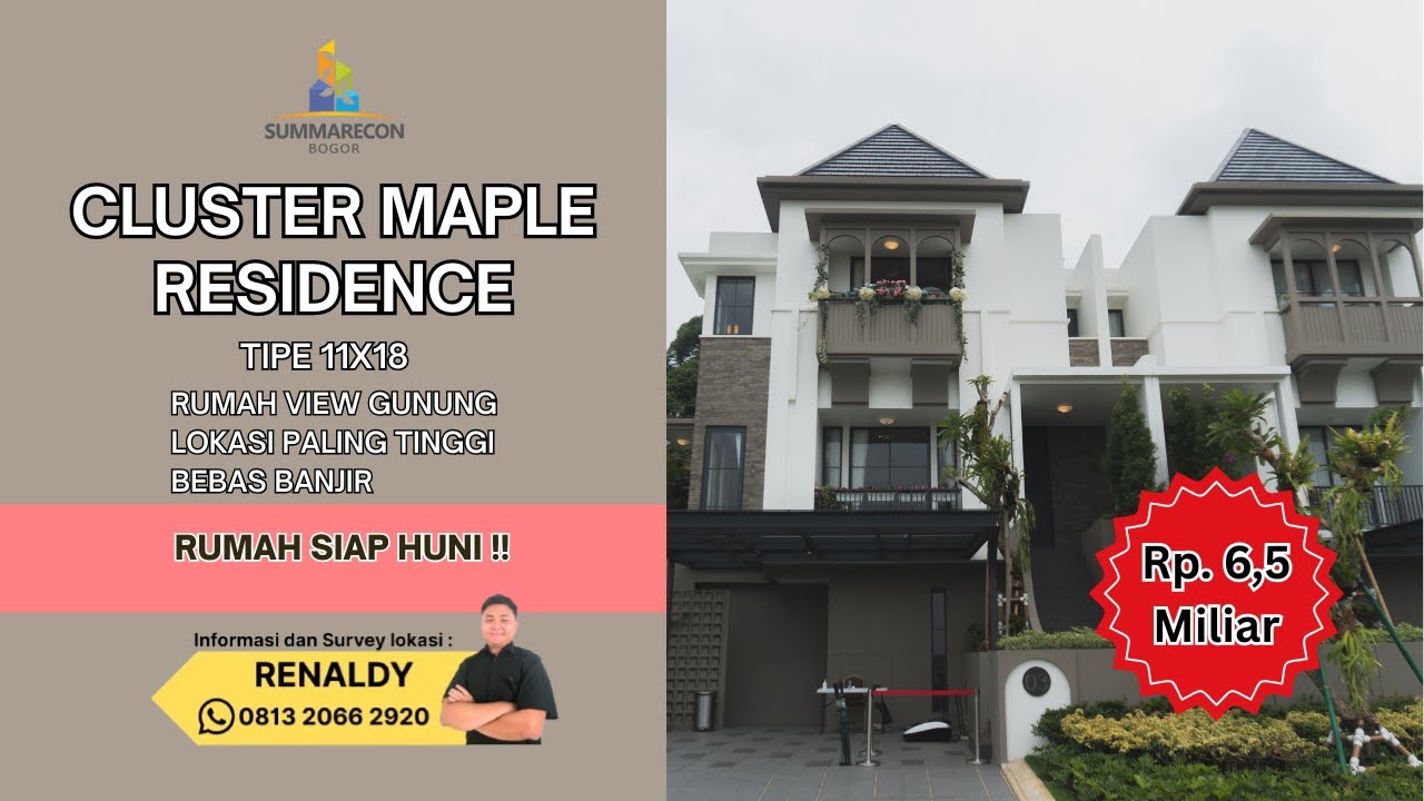 RUMAH VIEW GUNUNG SALAK DAN GUNUNG PANCAR | 11X18 | RUMAH SIAP HUNI | SUMMARECON BOGOR