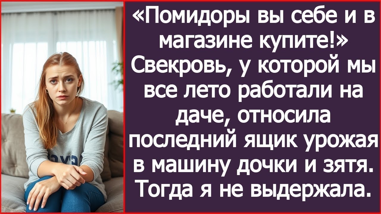 Свекровь, у которой мы все лето работали на даче, отдала весь урожай своей дочери. Я не выдержала.