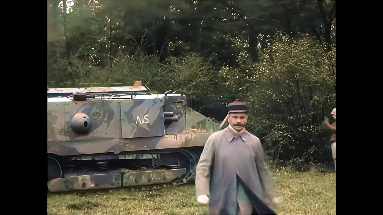 Amazing enhanced and colorized footage of British, French, German & American tanks during WW-I [HD]