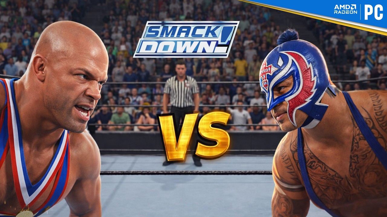WWE 2K25 | Rey Mysterio vs Kurt Angle | WWE Smackdown 2005 Arena | PC Gameplay