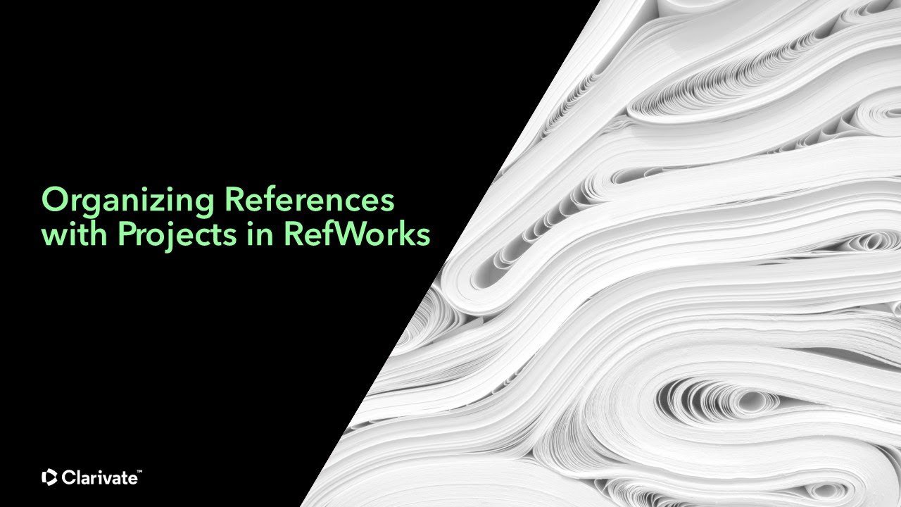 Organizing References with Projects in RefWorks