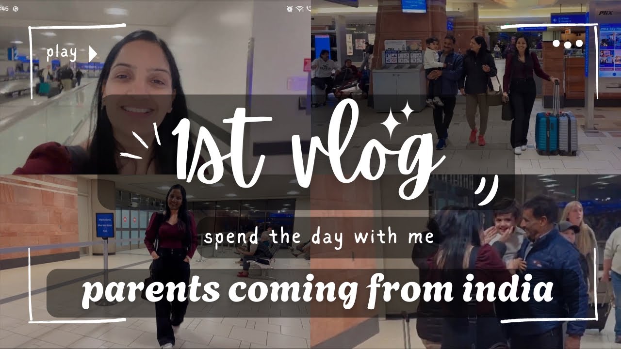 My 1st Vlog! 🇮🇳 Parents Coming From India ✈️ | Emotional Airport Reunion & Surprise Gift!