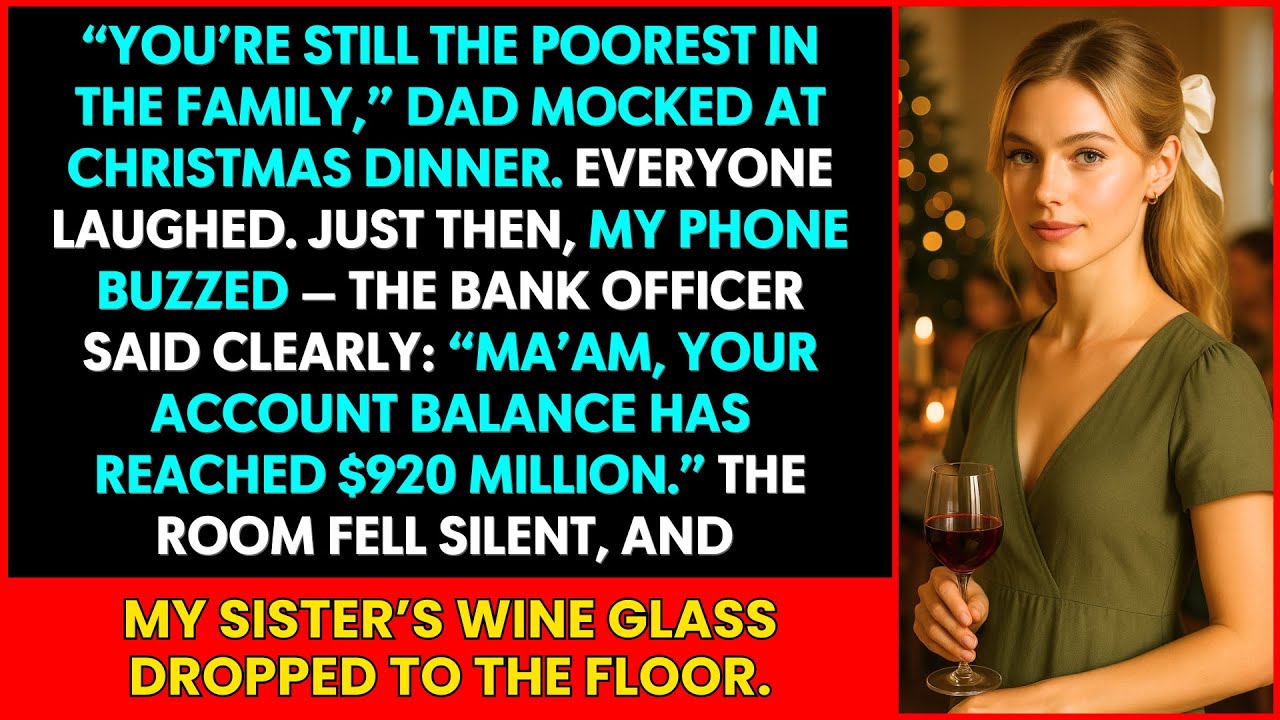 At Christmas Dinner, My Dad Called Me Poor — Then My Phone Rang: The Bank Confirmed $920M
