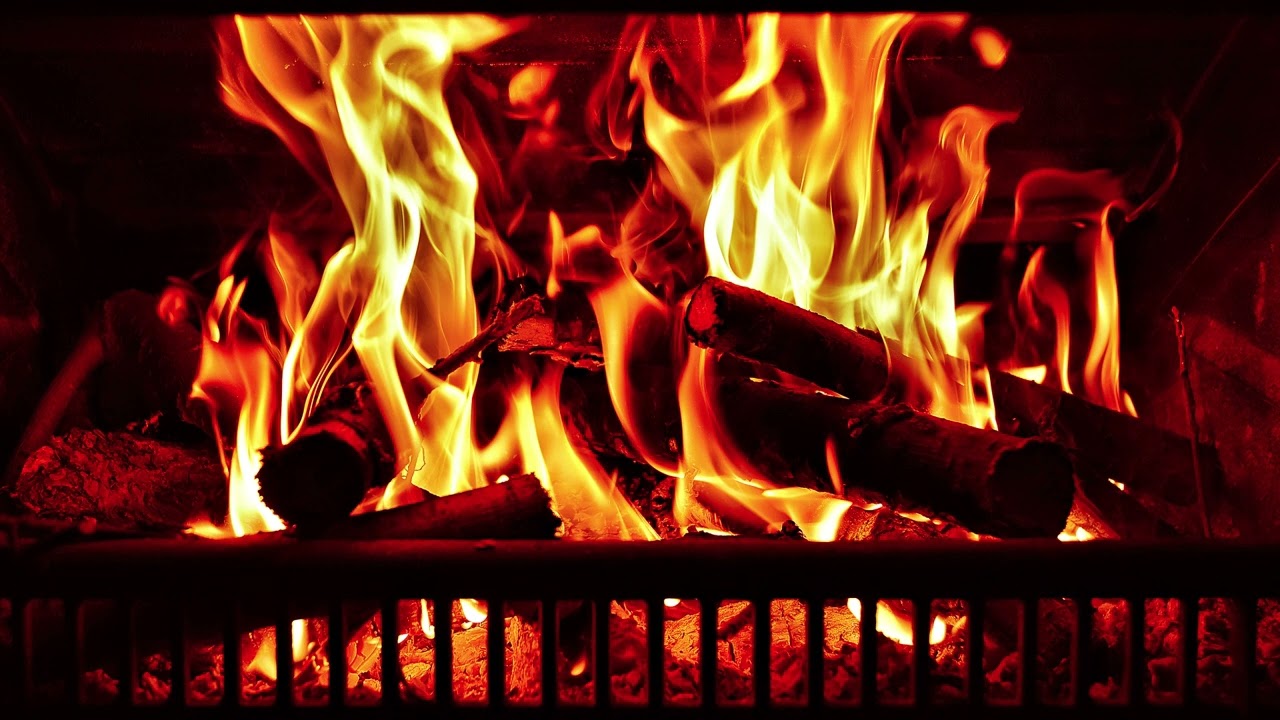 Fireplace Full HD 4K with Crackling Fire Sounds. Fireplace Ambience