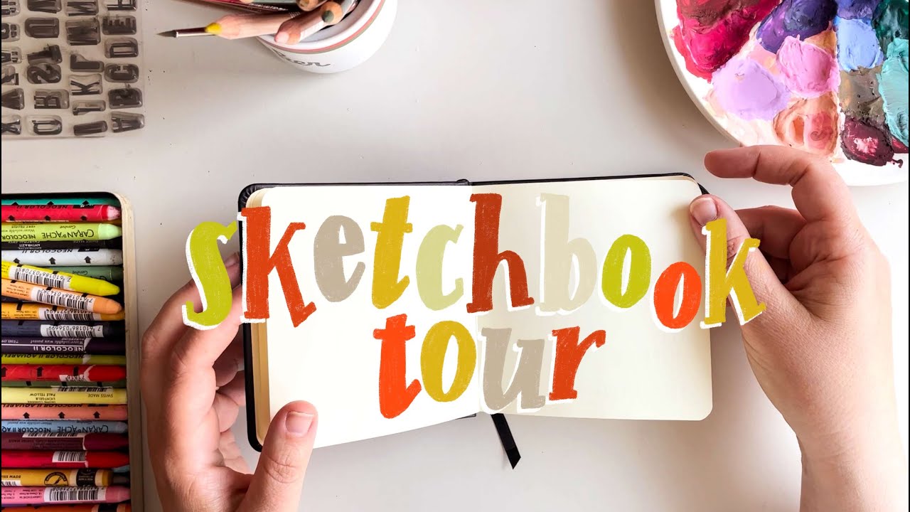 Mixed Media Sketchbook Tour with Gouache, colored pencils, markers & Co