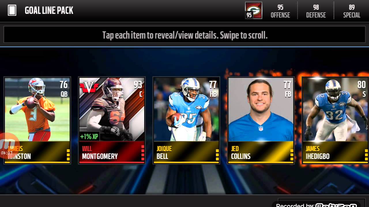 Opening a goal line bundle madden mobile 16