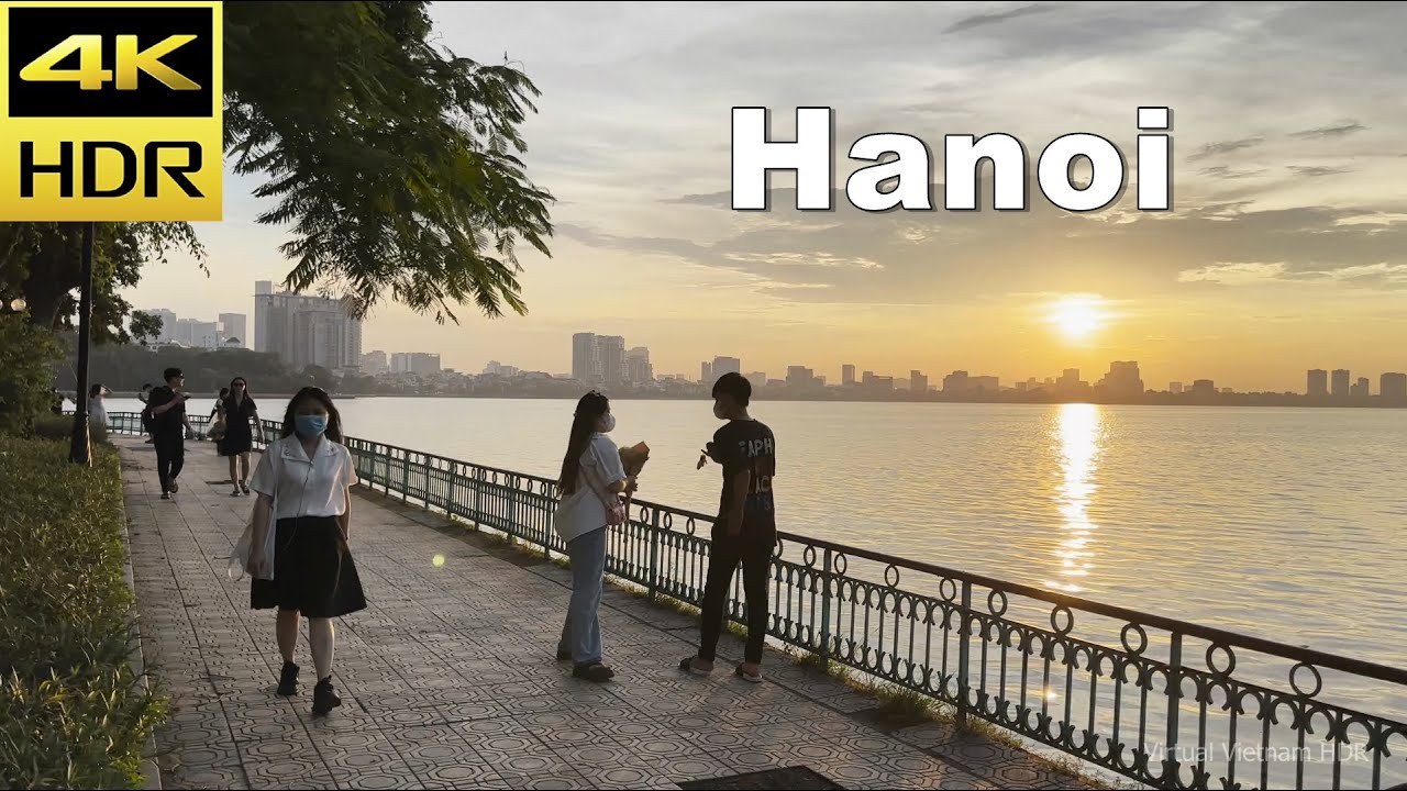 4K HDR | Waking West Lake in Hanoi - Autumn in Hanoi | Vietnam 2023 - Binaural Sound