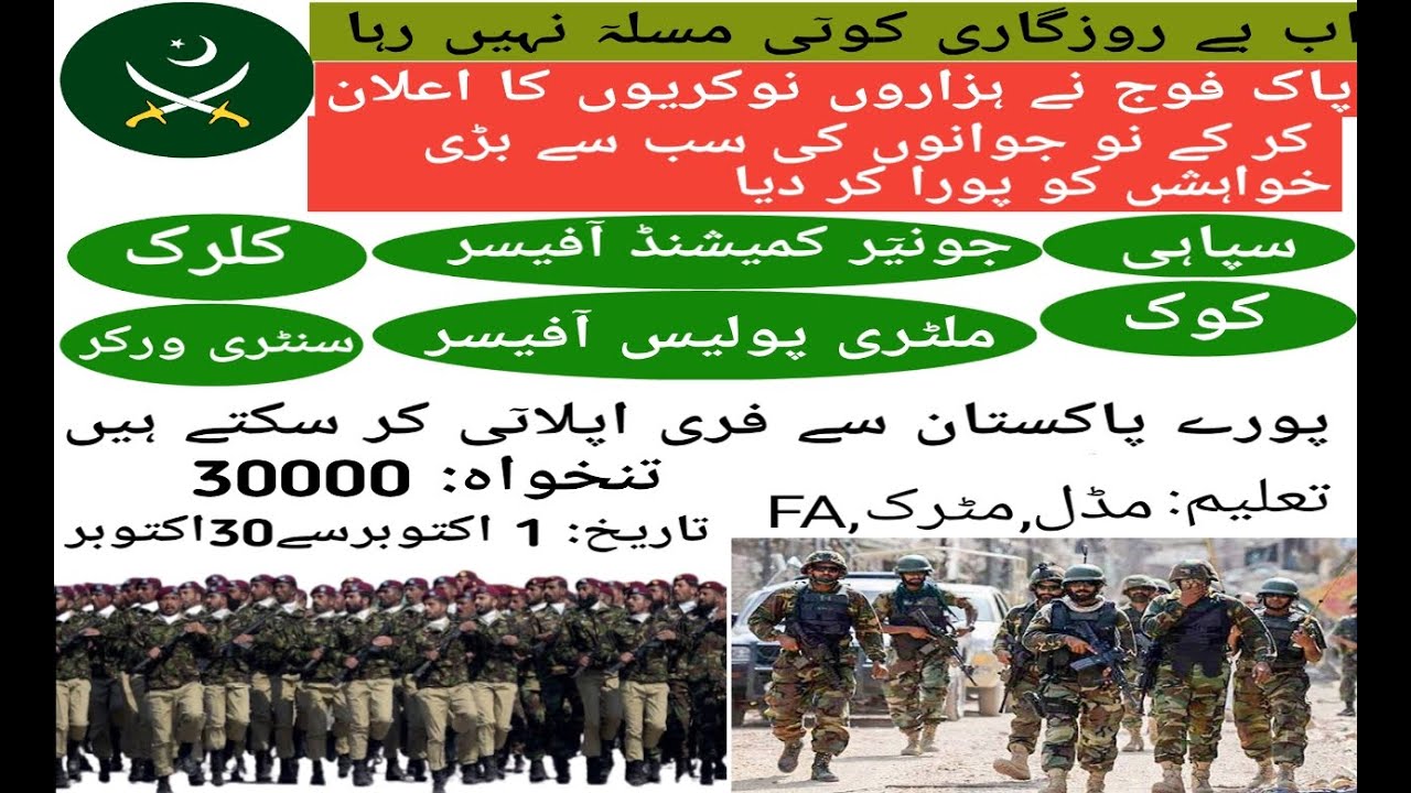 Pak army Jobs 2020. New Army jobs 2020