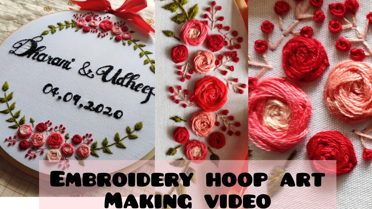 My EMBROIDERY HOOP ART MAKING video | How to do a  hoop art |Tutorial