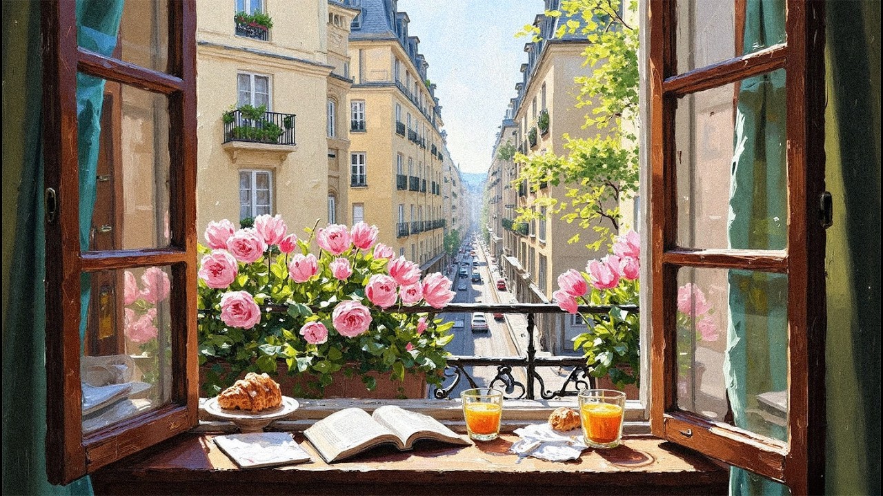 𝐒𝐏𝐑𝐈𝐍𝐆 𝐌𝐎𝐑𝐍𝐈𝐍𝐆 𝐈𝐍 𝐏𝐀𝐑𝐈𝐒 🌸 French Café Jazz — Reading by the Window | Relax