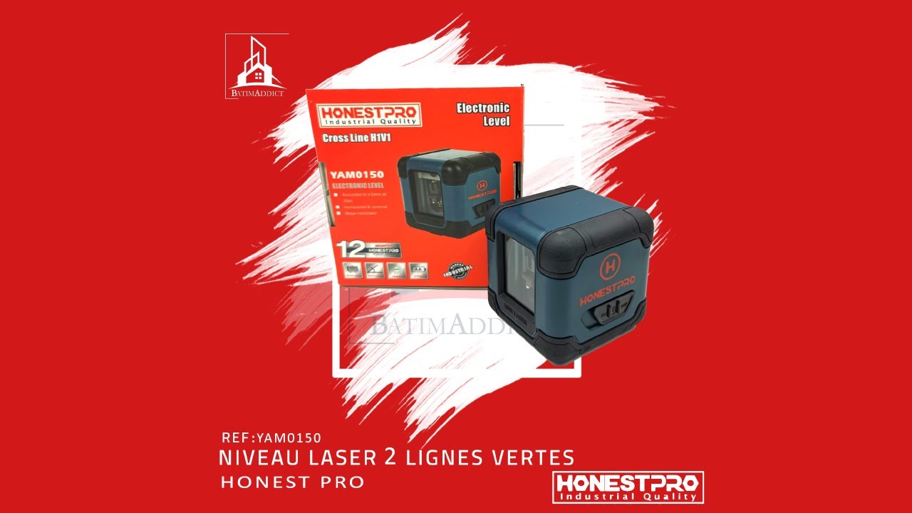 Niveau laser 2 lignes Vertes H1V1 HonestPro