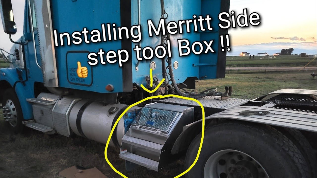How to install a Merritt side step tool box on your semi truck frame rail