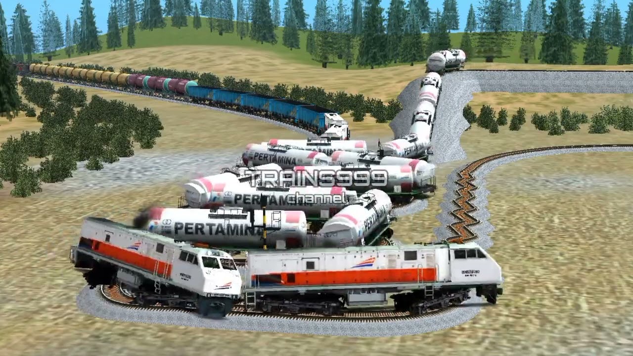Kereta Api Lewat 2 Rel Usus Menikung Tajam | Train Passes 2 Intestine Rails with a Sharp Bend🚂