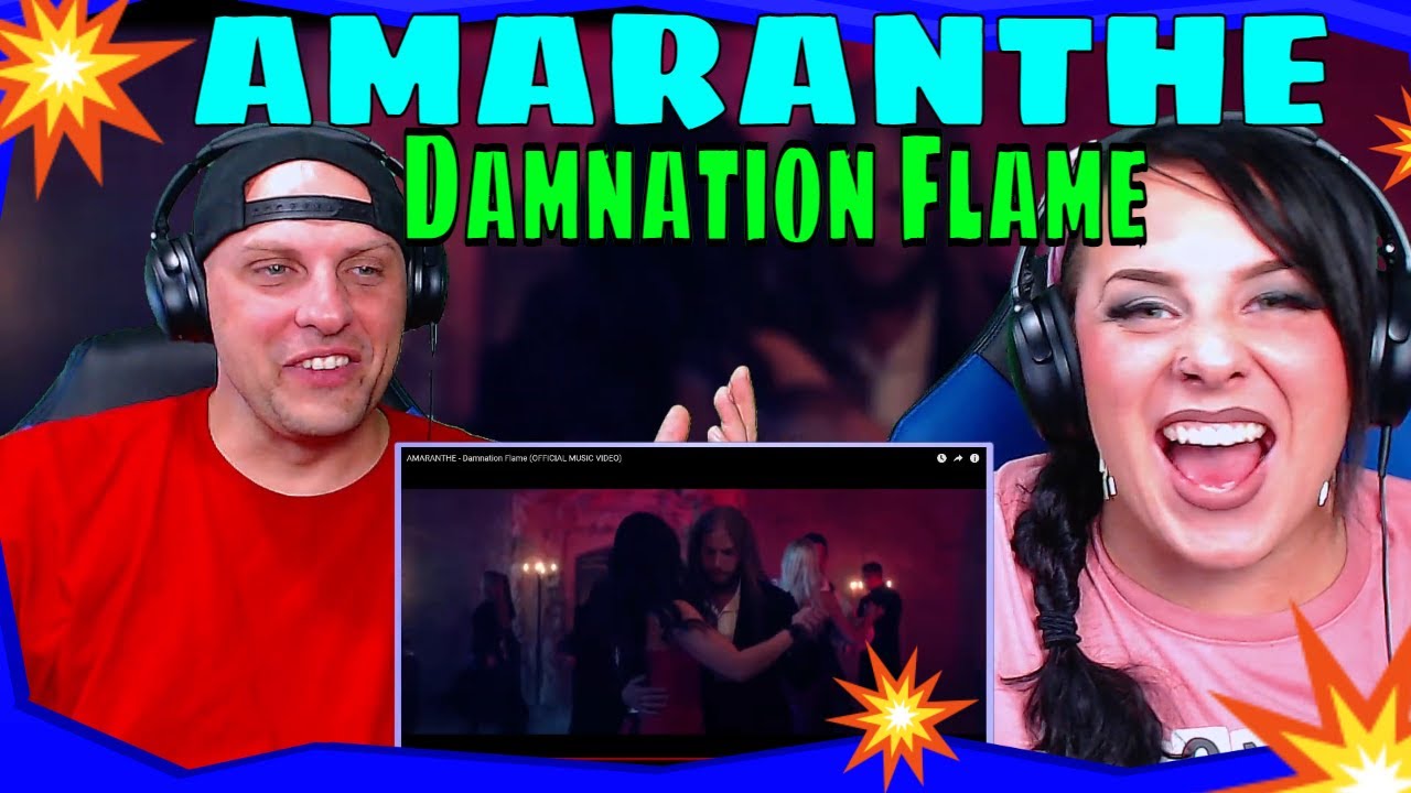 First Time Hearing Damnation Flame by AMARANTHE (OFFICIAL MUSIC VIDEO) THE WOLF HUNTERZ REACTIONS