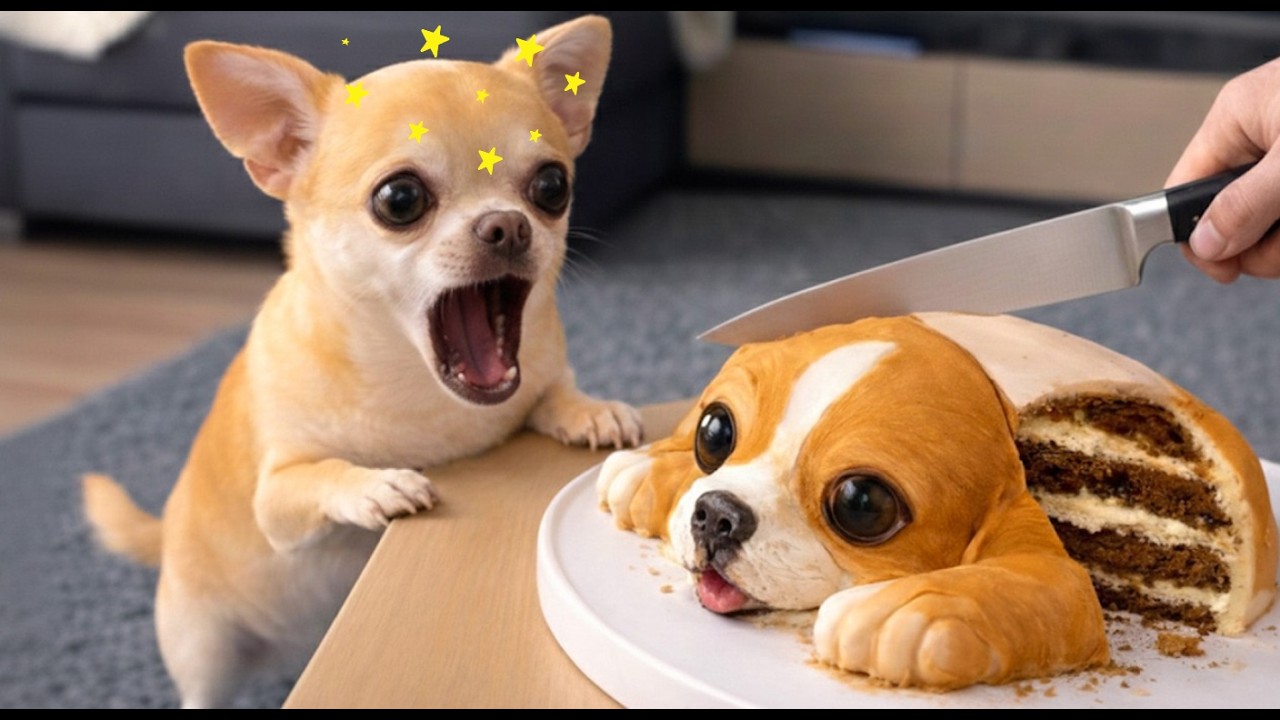 🙀 Cat and Dog Reaction to Cutting Cake 🐶 Cake cut in front of Cats and Dogs Prank Compilation