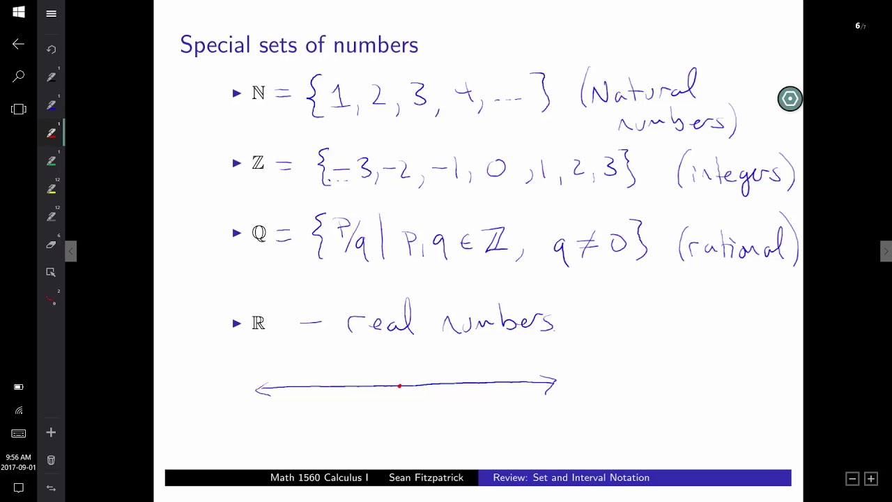 Review: Sets and intervals