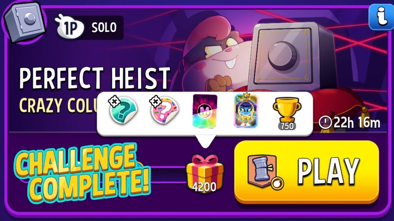 Perfect Heist Crazy Colums Bombs Away Match Masters Solo Challenge Score 4200 10 Moves