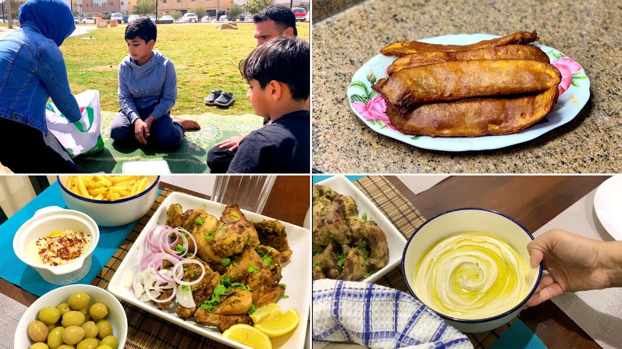 Easy Shawarma with left over fried chicken , Eggless Garlic Sauce and brunching in the park