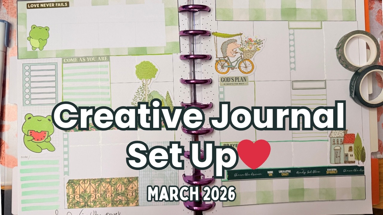 Plan with Me in my Creative Journal I Happy Planner I The Cozy Papery Stickers ❤️