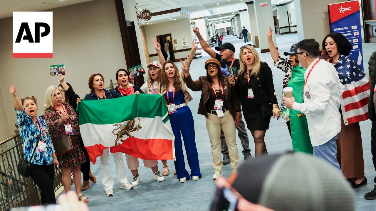 Iranian Americans who support the Iran war chant 'Thank you, Trump' at CPAC