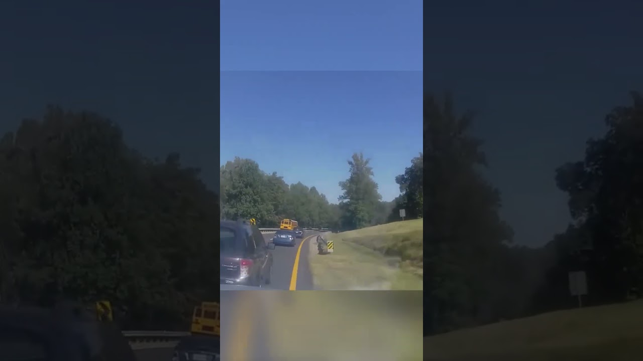 SUV Driver Recklessly Drives Across Grass to Avoid Traffic 