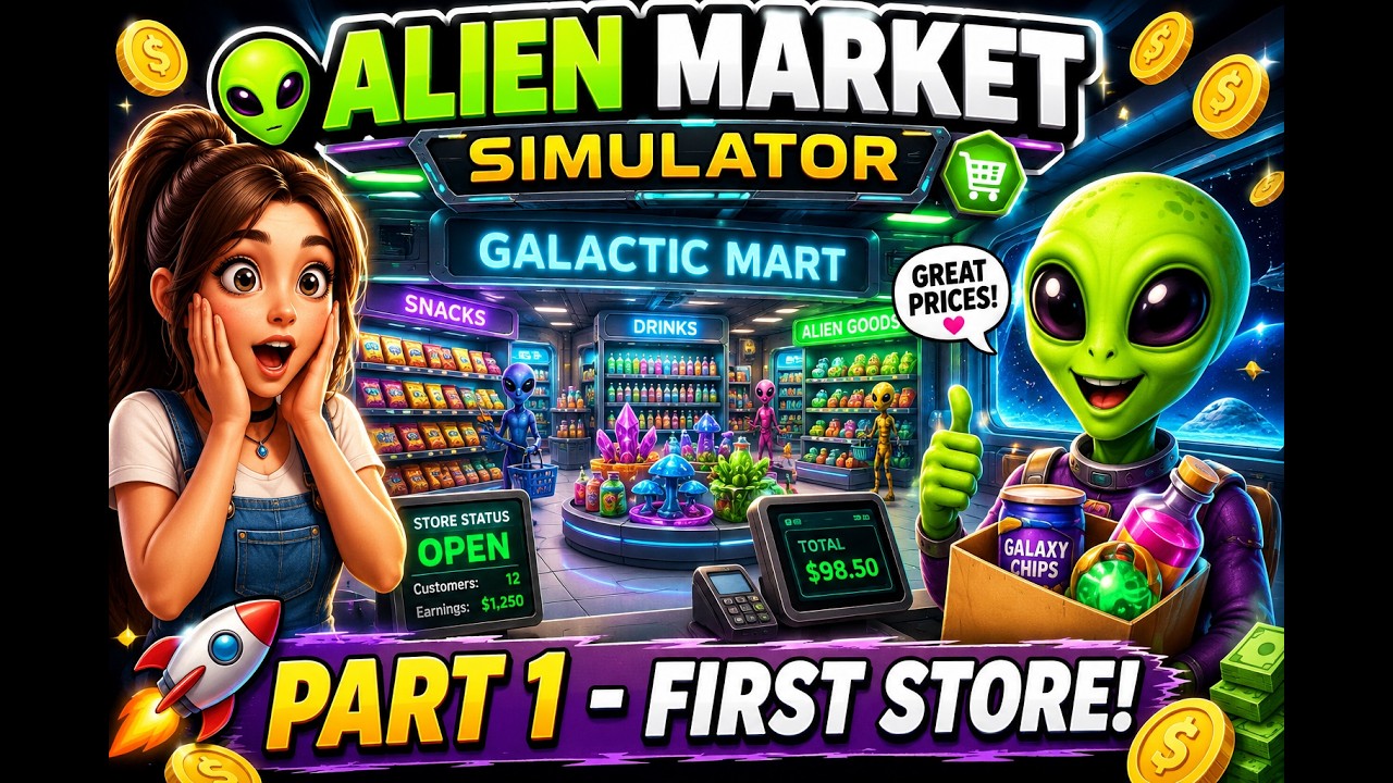 👽 Alien Market Simulator Part 1 | Starting My First Intergalactic Store! 🚀