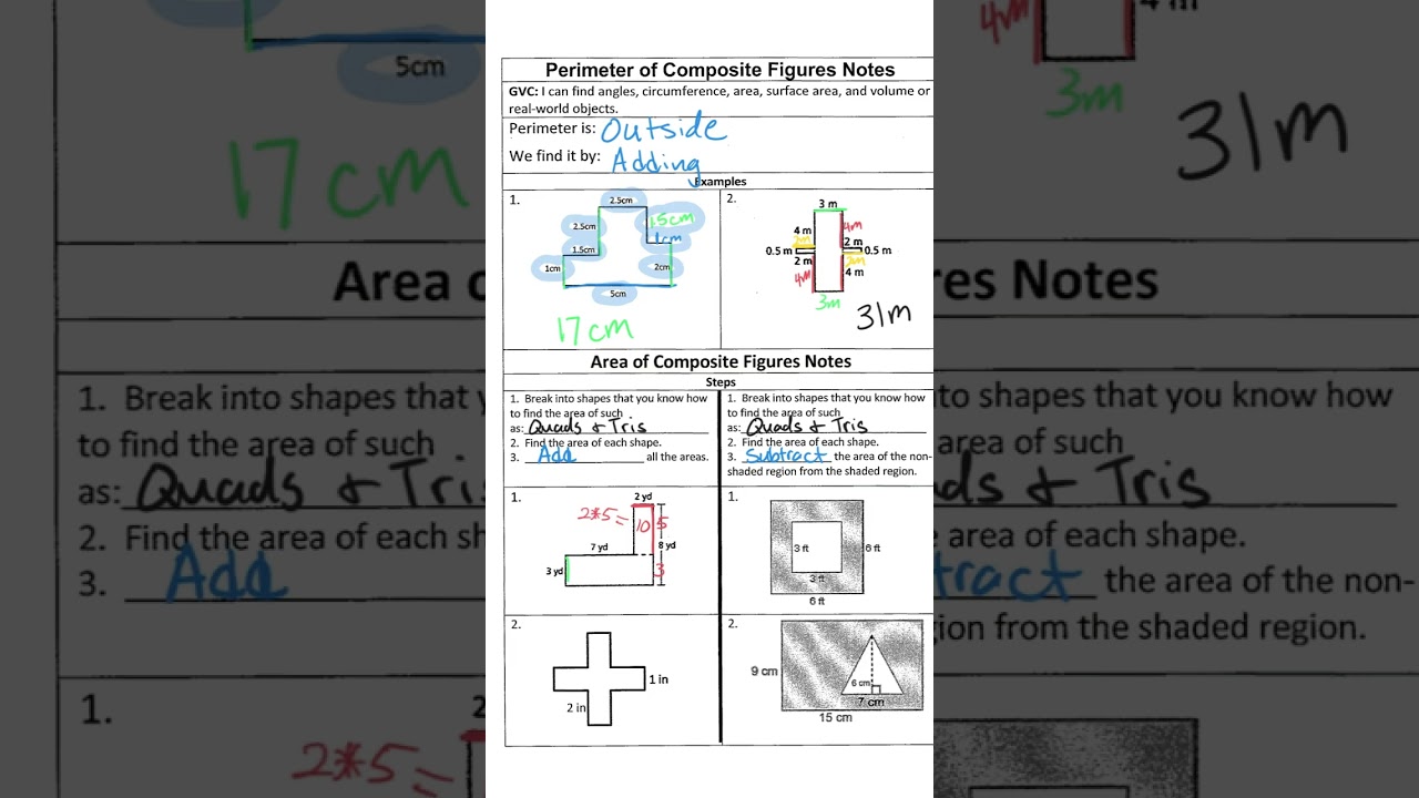 Unit 8 - Perimeter and Area Journal PDF's