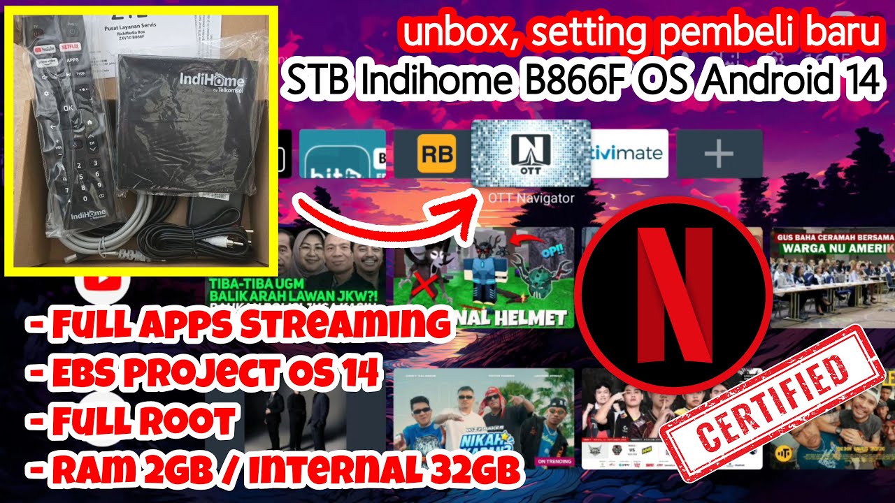 Unboxing & Setting STB Indihome B866F OS 14 untuk Pemula