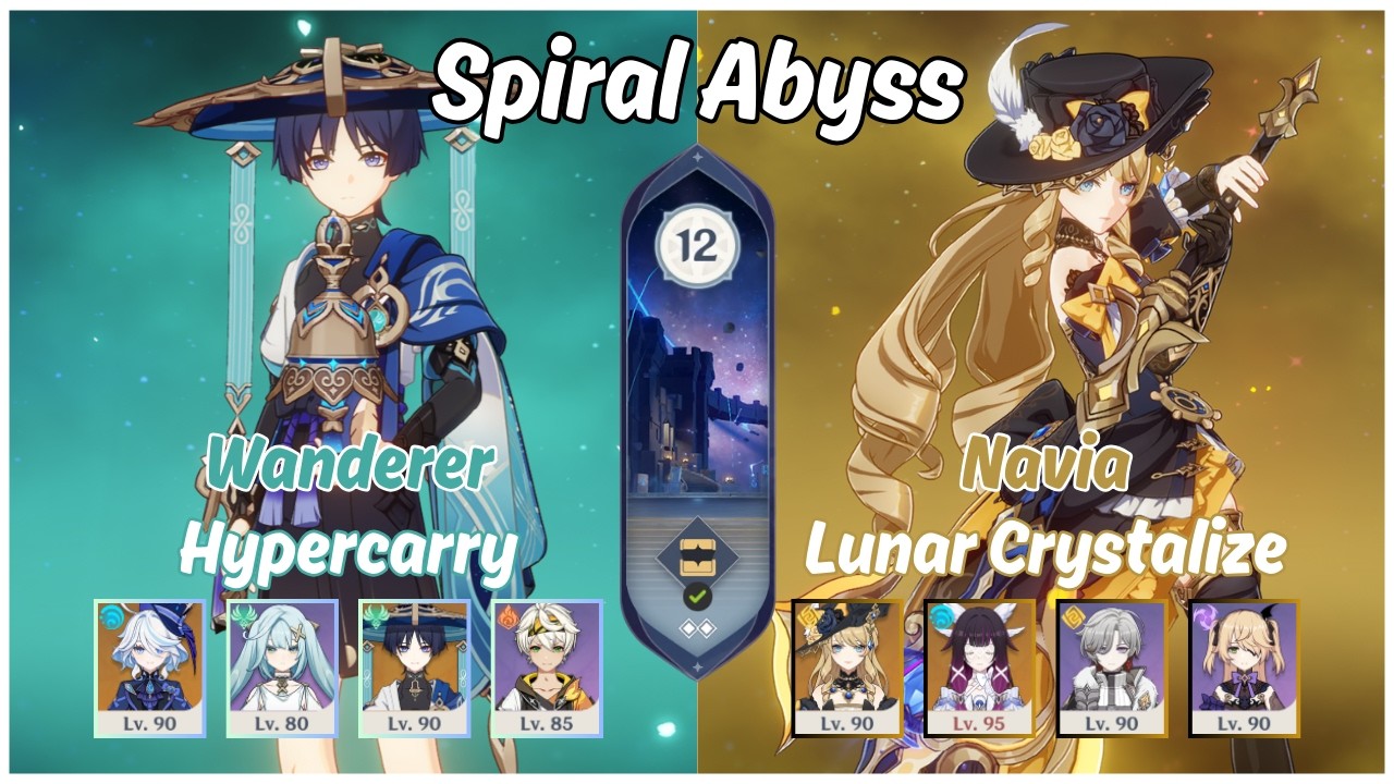 C2 Wanderer Hypercarry & C0 Navia Lunar Crystalize | Spiral Abyss | Genshin Impact 6.3