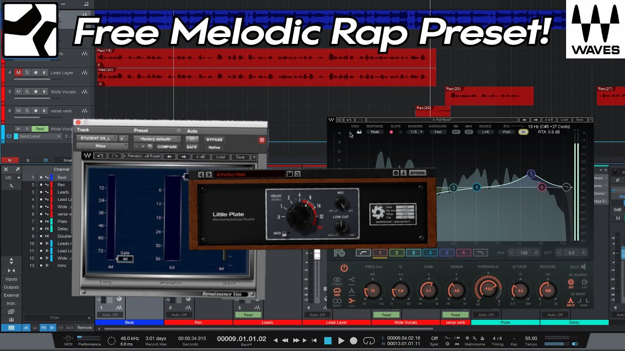 Melodic Rap Vocal Effect | FREE Studio One Template Using Waves Pugins
