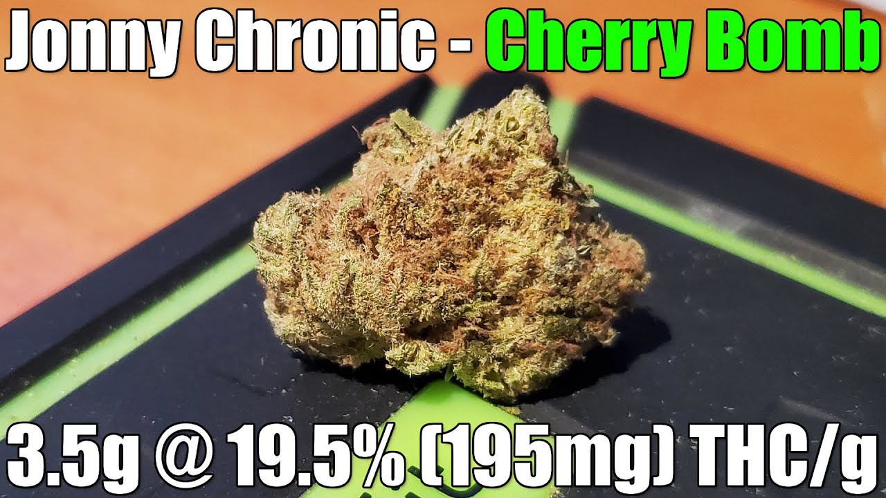 Jonny Chronic - Cherry Bomb - Unboxing Review - 3.5g @ 19.5% (195mg) THC/g (+Extreme Closeups)