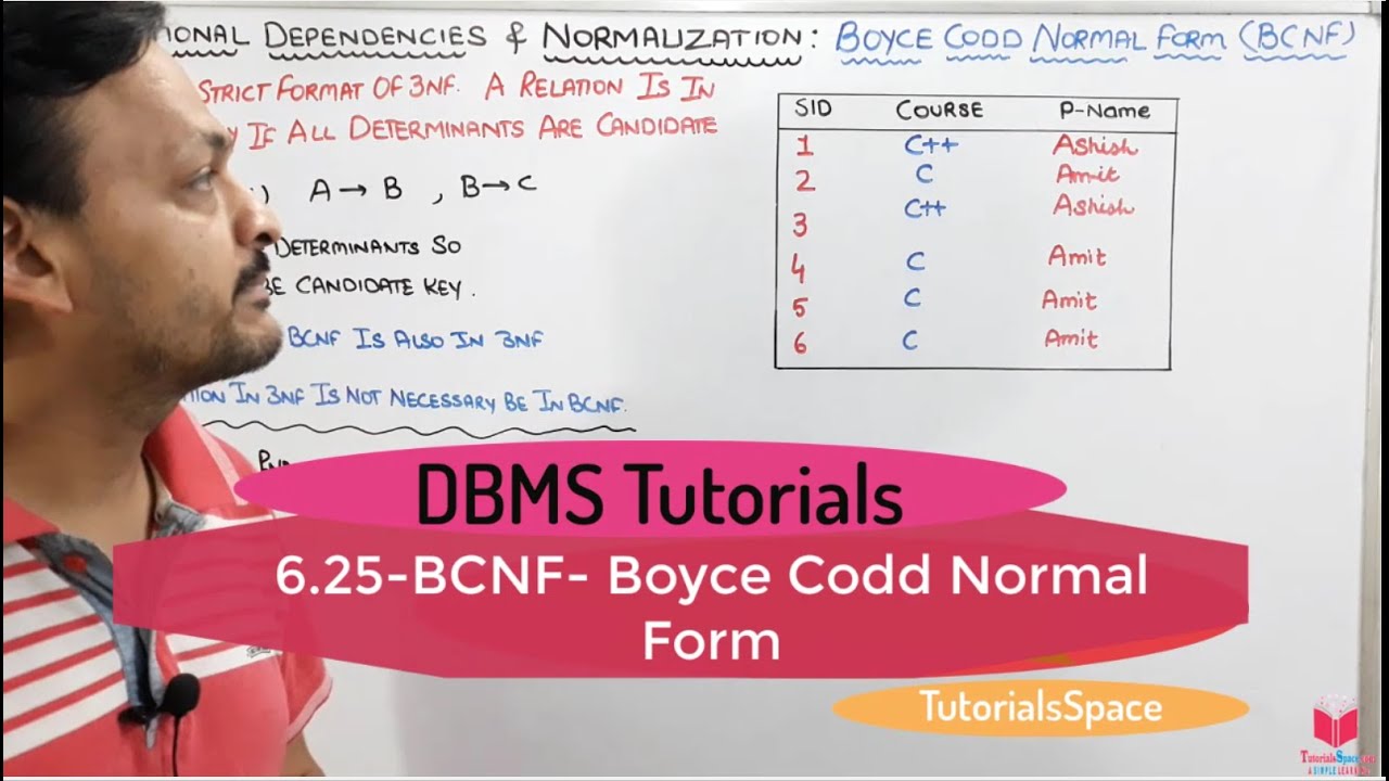 6.25- BCNF Boyce Codd normal Form in dbms with example| Functional Dependency And Normalization