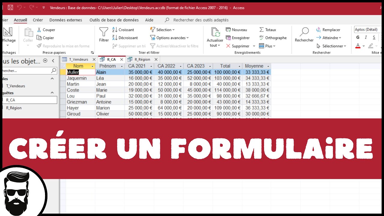 Créer un FORMULAIRE ACCESS