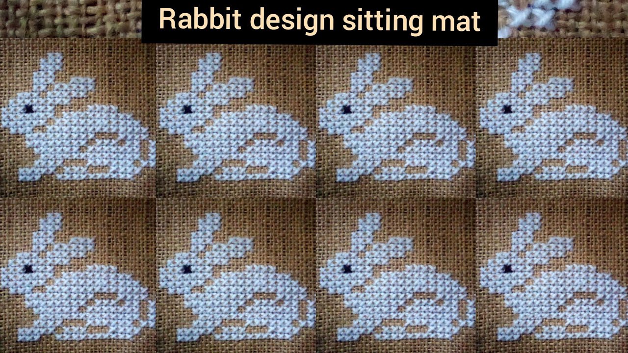 Ason design. / 🐇 Rabbit design sitting mat/door mat/rugh making / vorat ason making